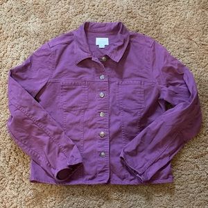 Denim button-down jacket